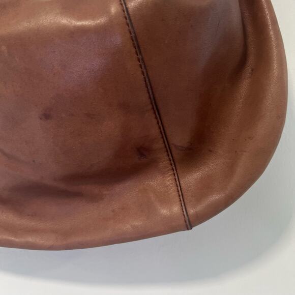 Calvin Klein Brown Leather Hobo Bag Gold Hardware - Picture 7 of 10